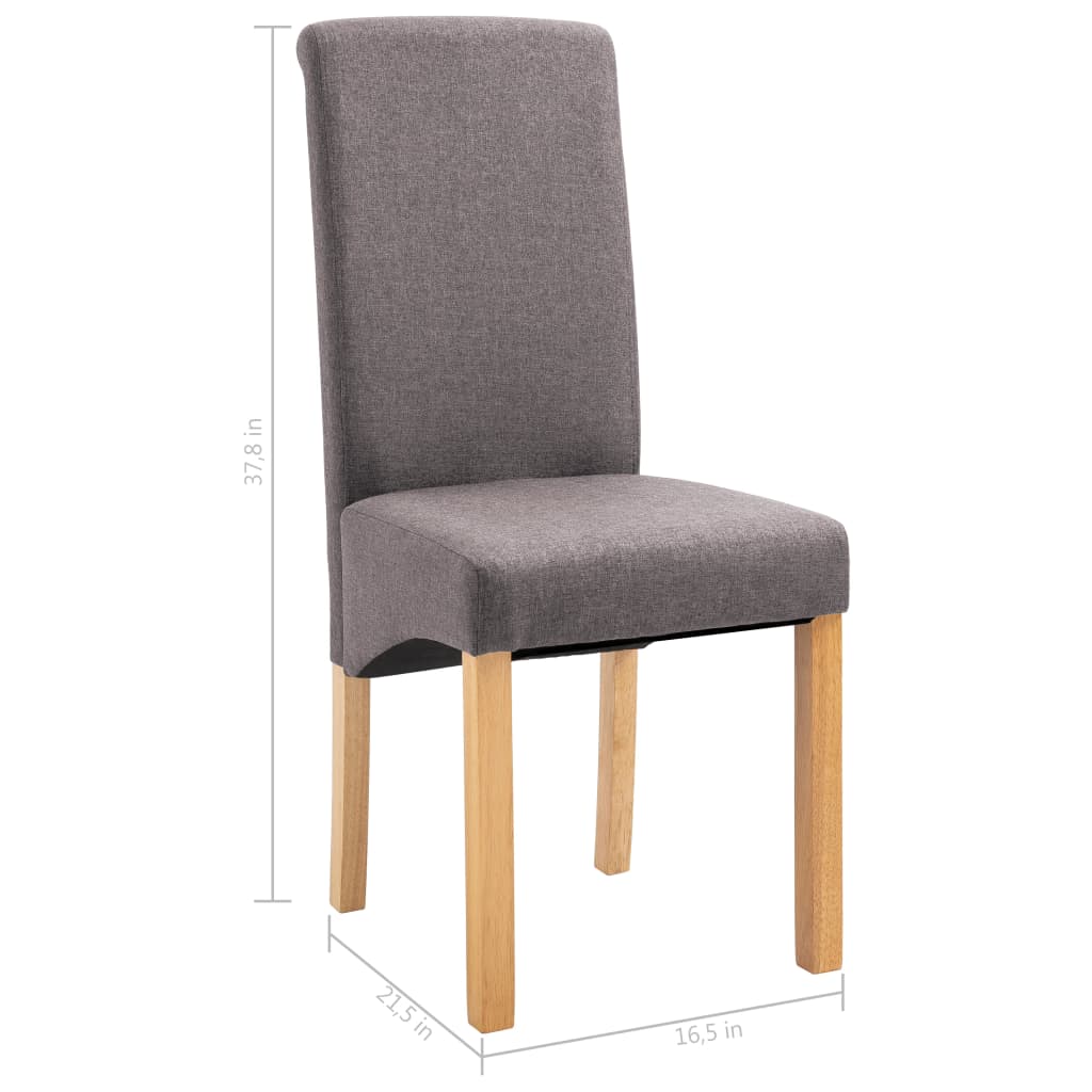 Dining Room Chairs 4 Pcs Taupe Fabric