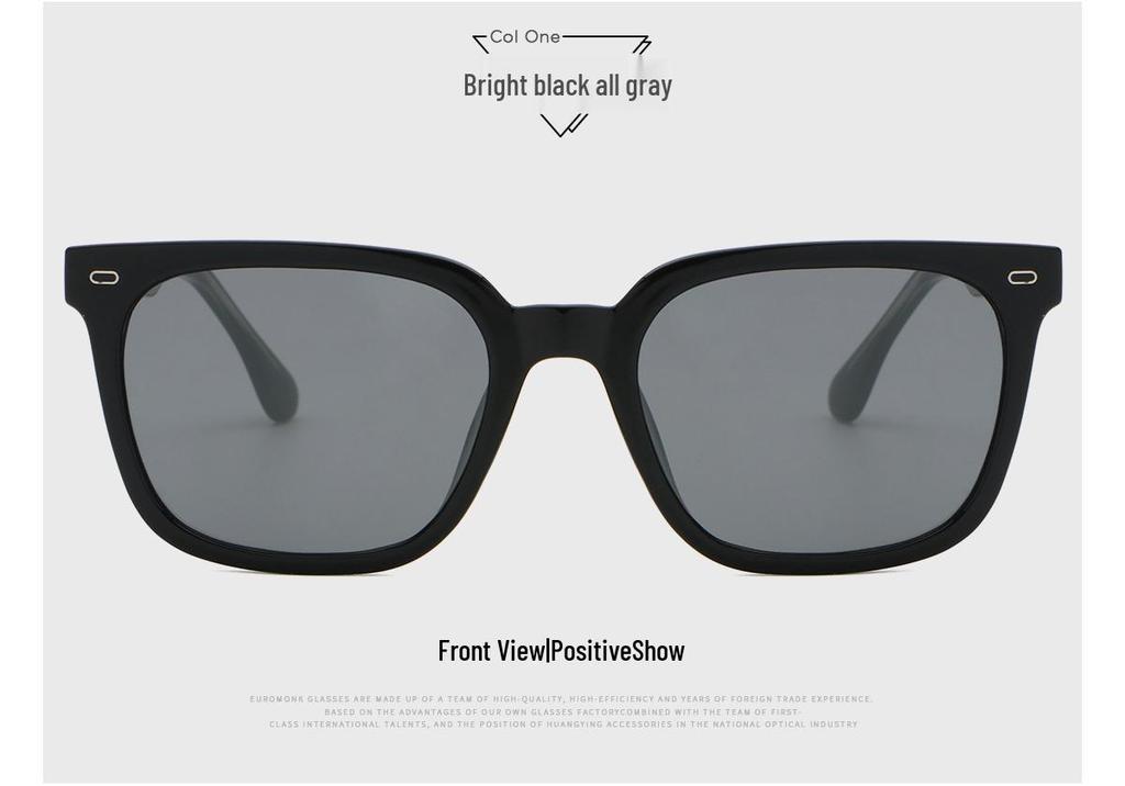 Elegant Men's Square Frame Sunglasses 6296 - Modern European American Design, Slimming Effect, UV Protection, Unisex Versatile.