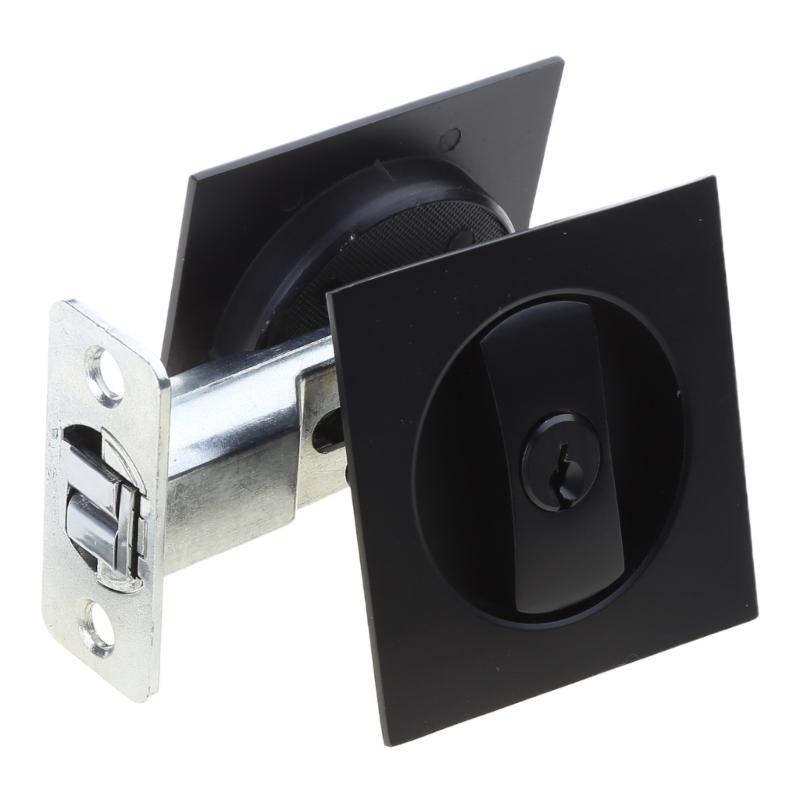 

Privacy Pocket Door Locks Polished-Bed Bath Pocket Door Lock Invisible Recessed Door Lock for Kitchen Bathroom Bed Room 1 чёрный