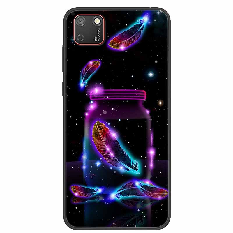 For Huawei Y5P Case Black Bumper Silicone TPU Soft Phone Cover For Huawei Y5P 2020 DRA-LX9 Y5 P Case Cartoon Fundas Y 5P