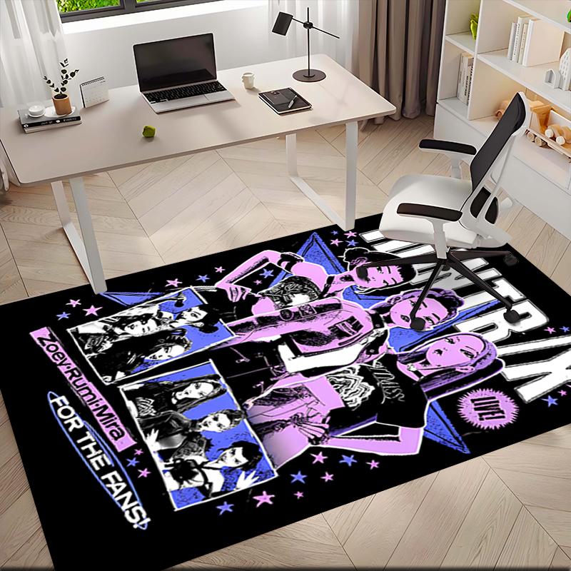 1pc K-Pop themed poster Carpet Rug for Living Room Bedroom Home Sofa Decoration,Kids play Non-slip Floor Mat