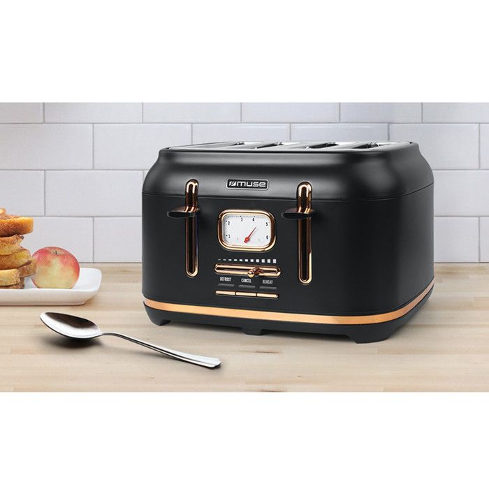 Muse ms-131bc - grille-pain - 4 fentes - 1800w - acier inoxydable