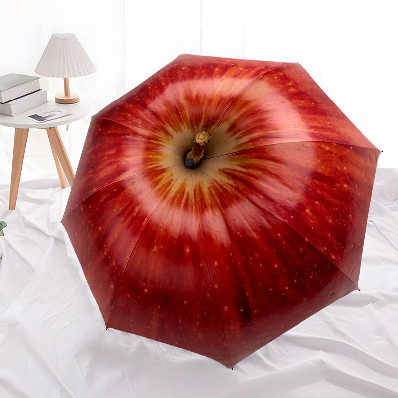 1 PC Automatic Folding Umbrella -fruitPattern,Portable & Foldable Design with 8 Ribs,Christmas Birthday Gifts
