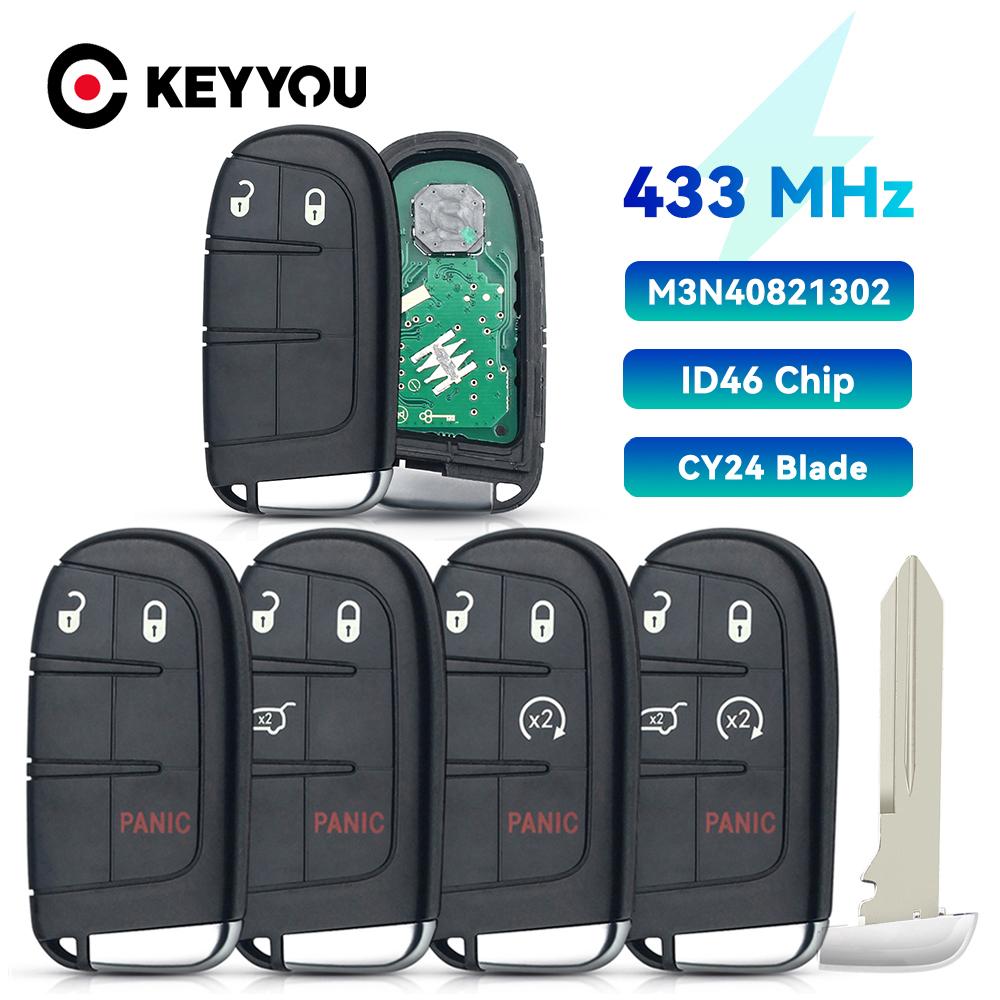 KEYYOU 433MHZ Smart Remote Key for DODGE Journey Durango JEEP Grand Cherokee Chrysler Keyless-go Proximity FCC ID M3N-40821302