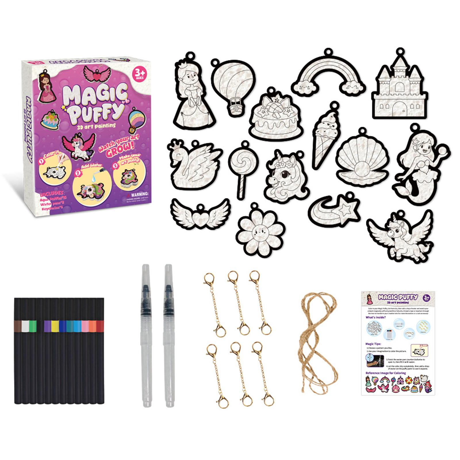 

Magic Foam Texture Painting Kit Paint by Number Craft Sponge Canvas Art Supplies 3D Puff Art Kit Gift for Girls Boys Ages 3-10 розовый