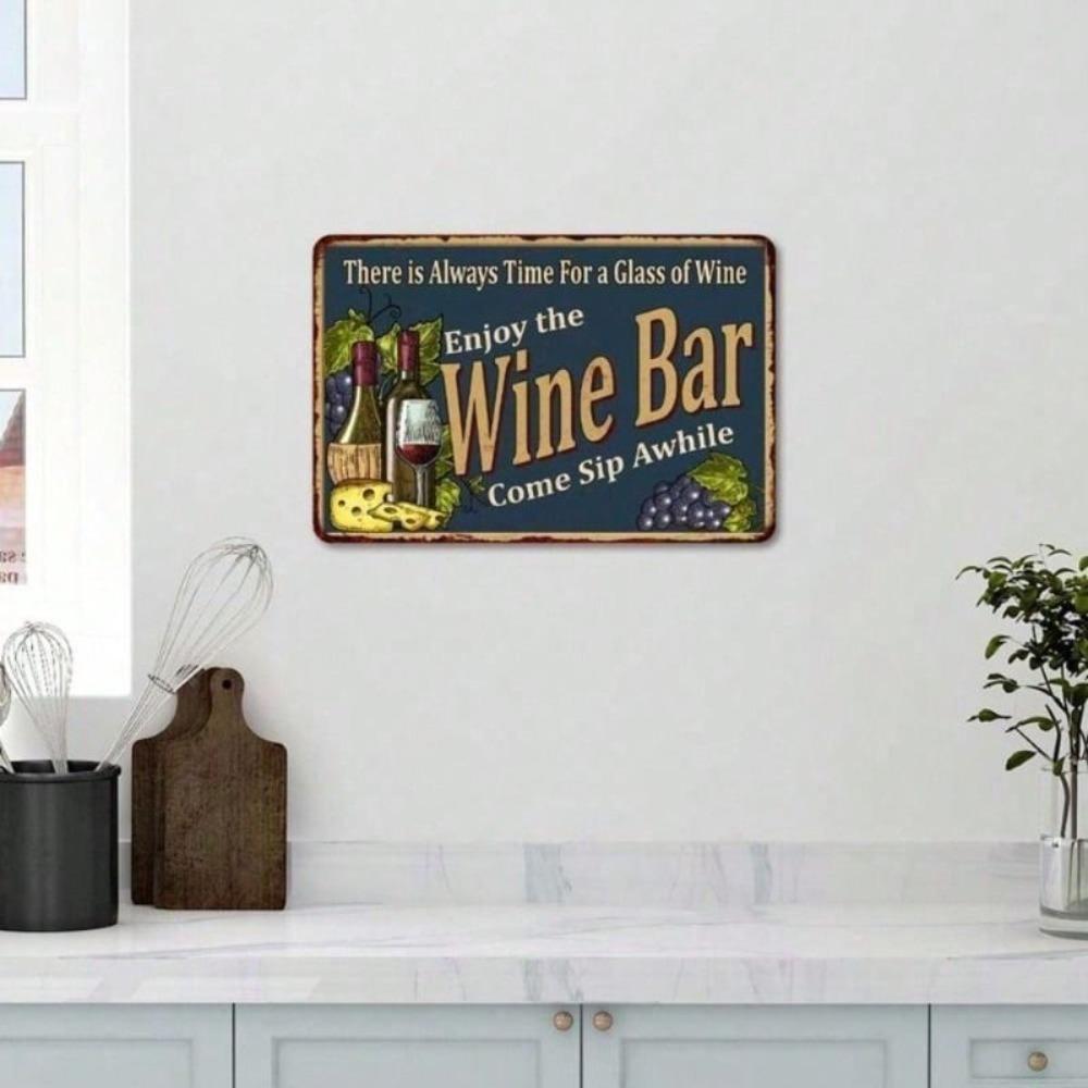Vintage Metal Wall Poster for Bar Home, Housewarming Gift 8x12 Inch