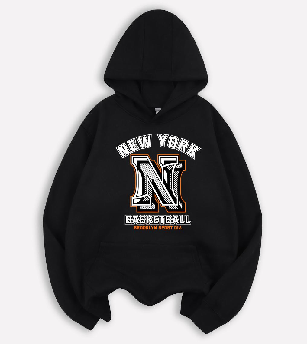 

New York City Basketball Brooklyn Design Man Hoodies Casual Commuter Hoody Loose Autumn Long Sleeve Fleece Unisex Basics Clothes 2XL