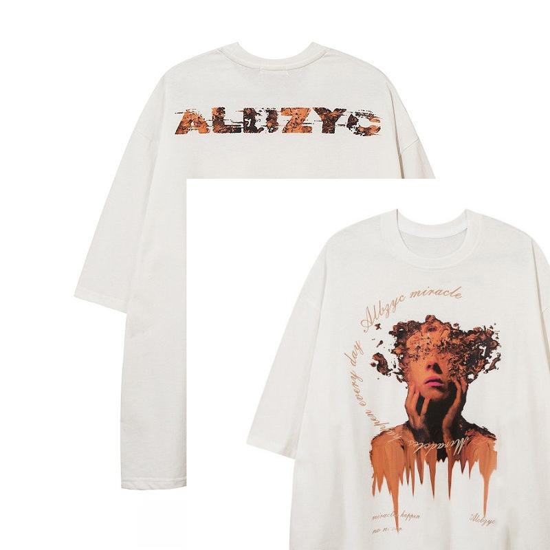 

2025 Autumn and Winter American Retro Trendy Brand Portrait Printing T-shirt Men and Women Couples Pure Cotton Versatile T-shirt 4XL