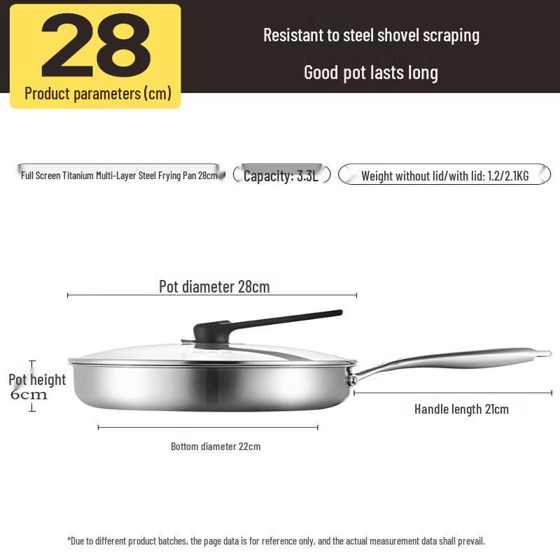 Cooker King Titanium-Coated Stainless Steel Non-Stick Frying Pan