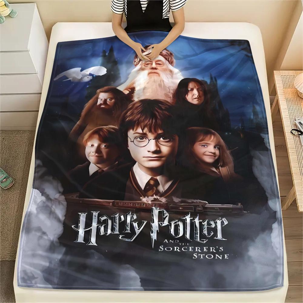 1Pc Magic School Story Print Flannel Blanket, High quality Comfortable for All Seasons, Home Decor, Warmth and Comfort, Perfect for Gifts