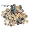 100pcs Mixed Color Decorative Wooden Buttons 2 Holes Mixed Printing Buttons  DIY Projects