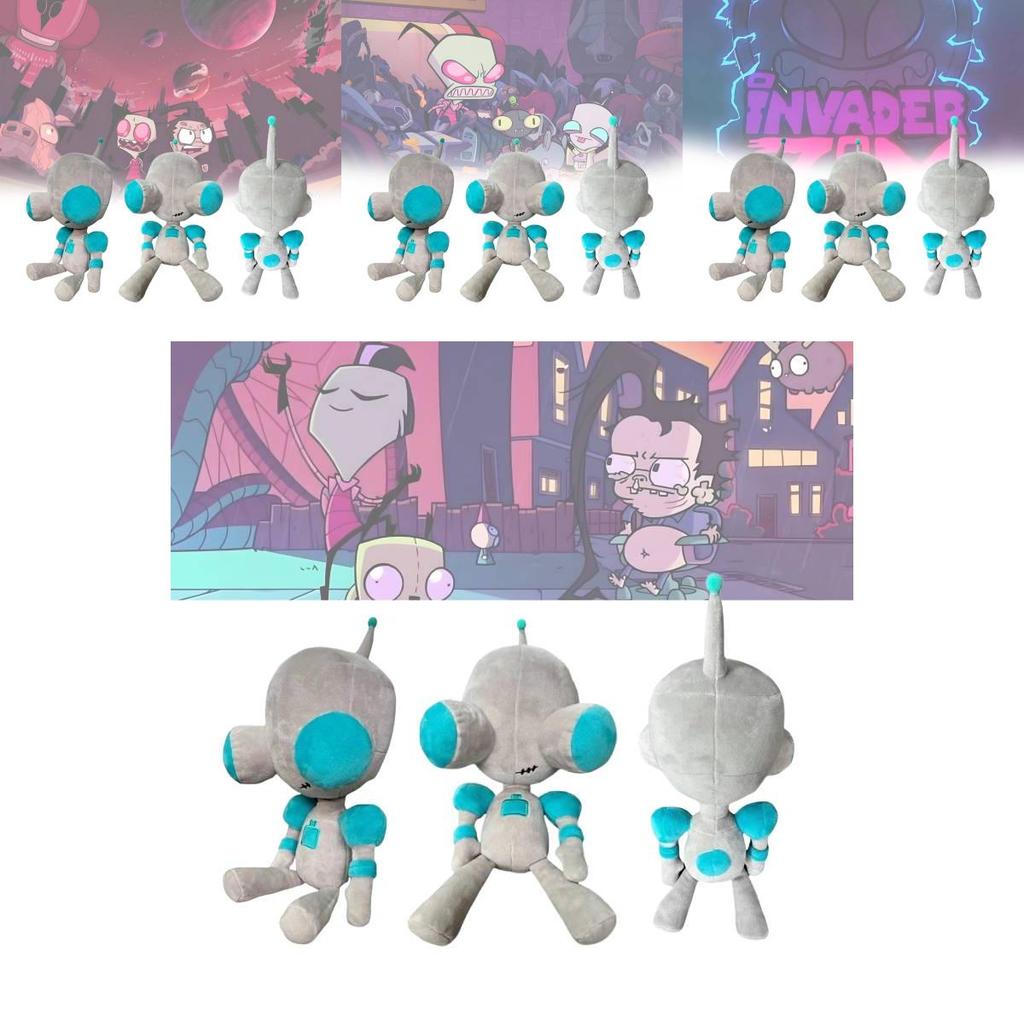 Invader Zim Plush Doll Soft Alien Toy For Fans Of Enter The Florpus 30cm Gray