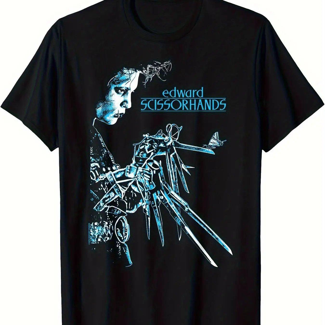 

Edward Scissorhands Movie Accessories Men s T-shirt Four Seasons Men s and Women s Pure Cotton Casual Fashion Streetwear 4XL