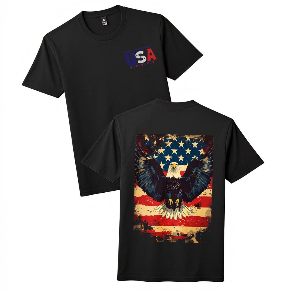 

2-Sided“Party in The USA”Eagleand Flag T-Shirt|American Festivalsand Daily Casual Tee 2XL