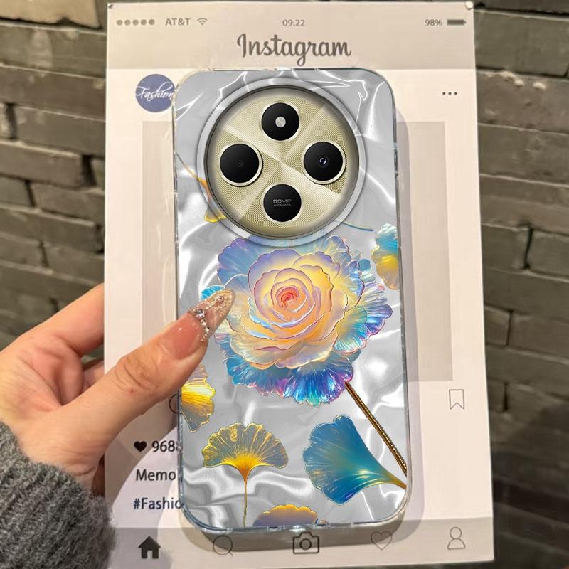 Bamboo Leaf Flower Women Girls Water Texture Case For Xiaomi Poco X3pro X5 M6 X6 X3 NFC M5s M6 Pro C75 C61 Bumper Fundas Cover