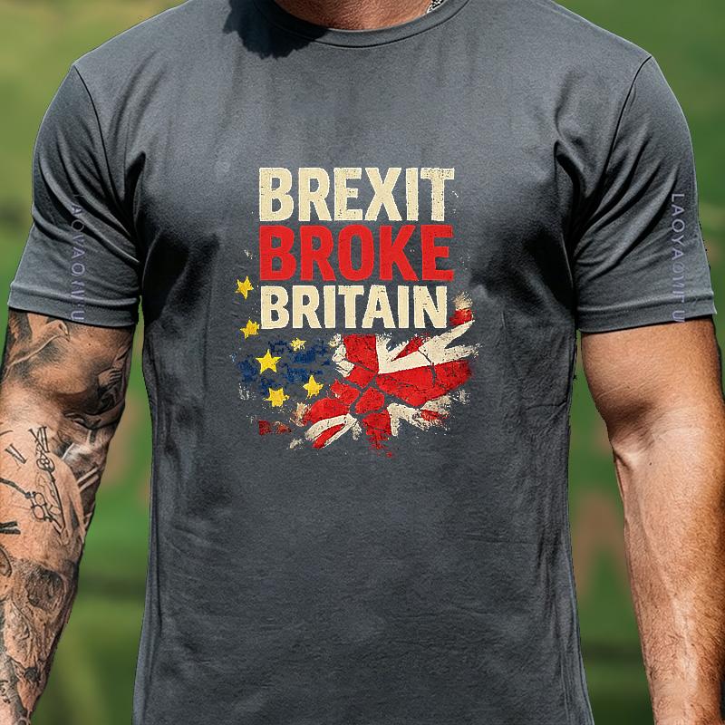 Maglietta Grafica Bandiera UK EU Brexit Stile Usurato Unisex Unisex Unisex Vintage Cultura Britannica Cotone Streetwear Top Casual