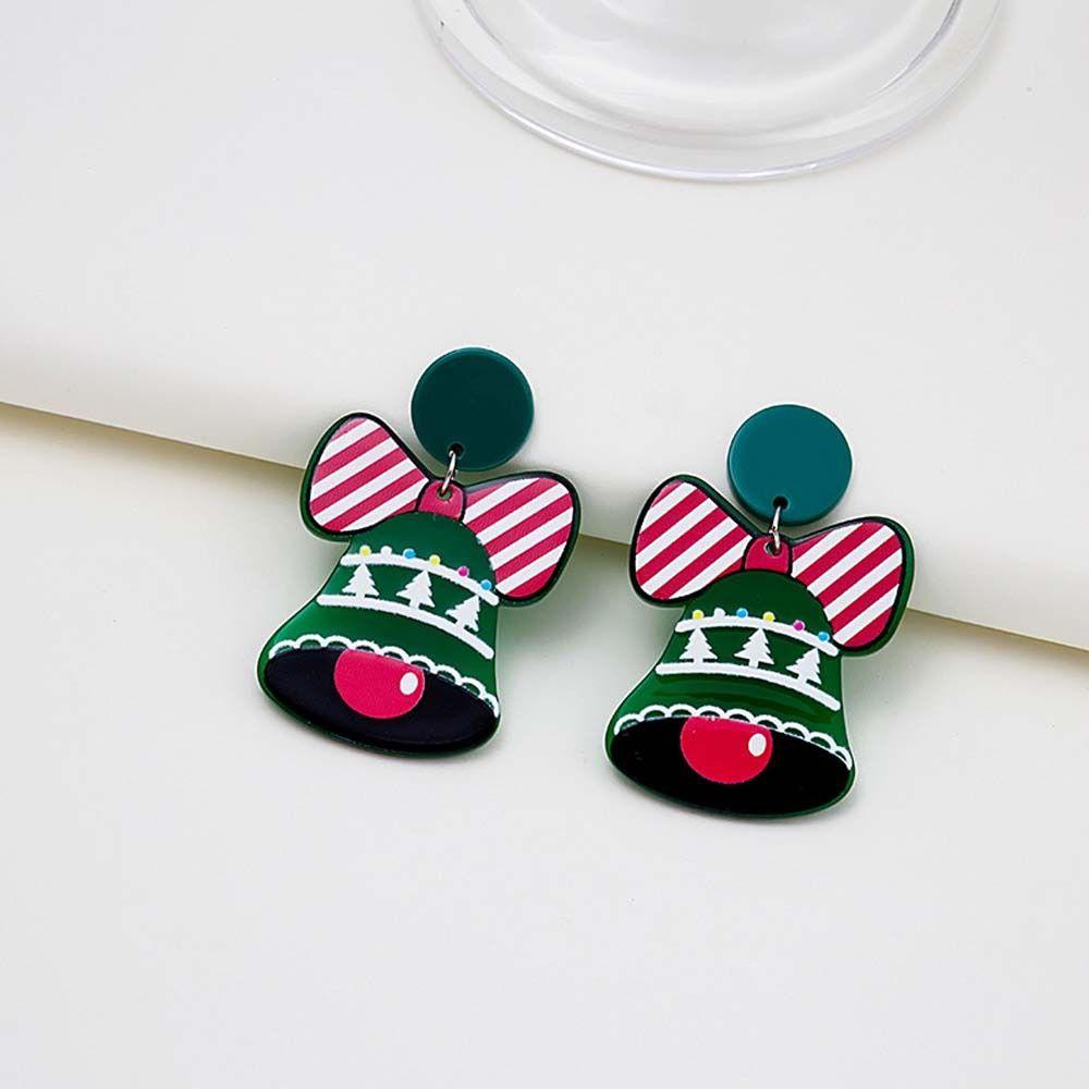 

Bells Christmas Tree Snowman Christmas Gift Christmas Ear Hook Christmas Earrings Dangle Earring