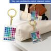 Keychain Pendant Acrylic Summer Chromatogram Pattern Portable Keyring with Metal Chain Lightweight Backpack Accessory