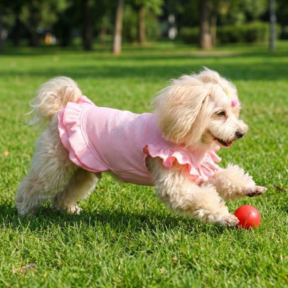 Soft Comfortable Pet Princess Dresses Lover Pattern Doggy Sleeveless Apparel Pet Show