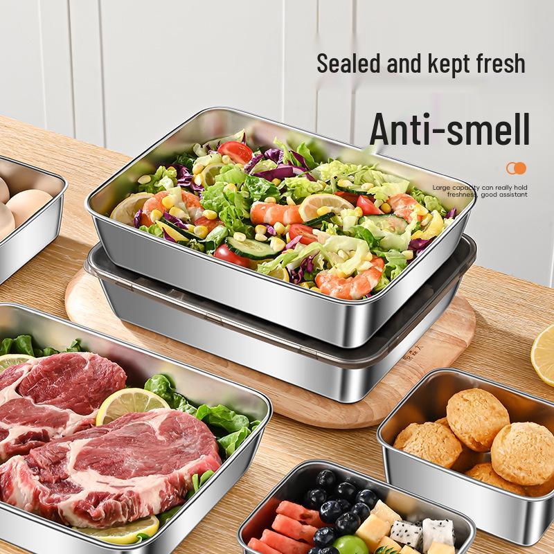 Stainless Steel Square Food-Grade Sealed Box with Lid