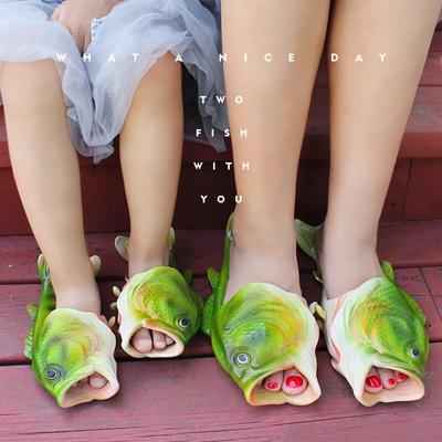 Mother and Baby Designer Slippers Funny Slides Children Fish Shoes Boys Plus Size 24-47 Slippers Toddlers Footwear