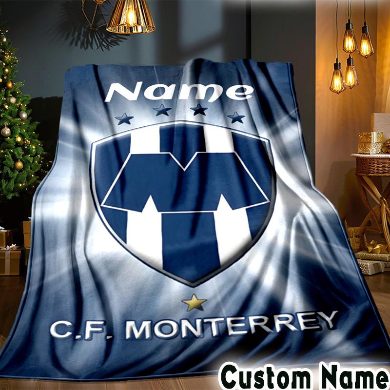 Custom Name Team Spirit Unity Monterrey Throws Blanket Flannel Blankets for Couch Bed Gifts for Men Women Picnic Blanket Christmas Fan Gifts