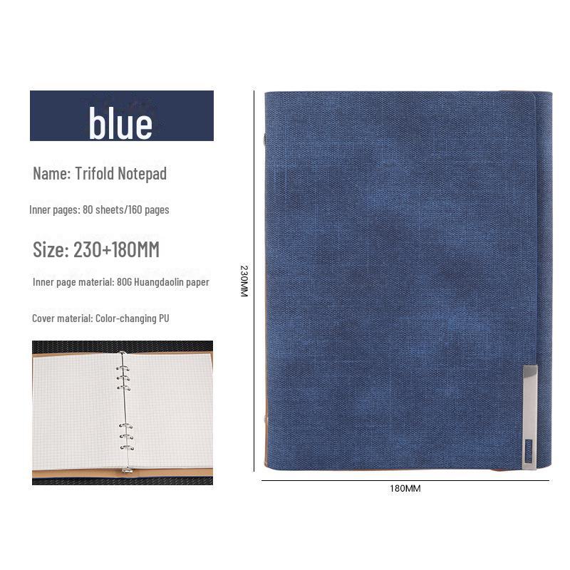 A5 Tri-Fold Loose-Leaf Notebook with Customizable Logo and Creative Mind Map Design