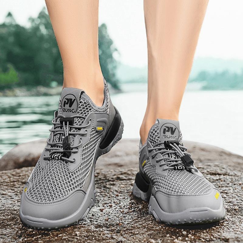 Mesh Shoes Men's Casual Sports Trendy Shoes Men's Summer 2024 New Men's Shoes Large Mesh Hollowed Out Breathable Traceability Shoes