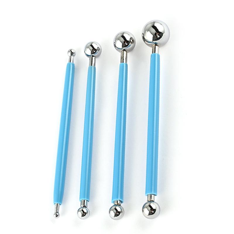 Stainless Steel Modeling Tools: 4 Tools, 8 Heads, for Clay, Baking, and Grout Pressing