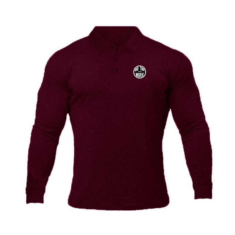 Muscleguys New Arrivals Casual Polo Shirt Men's Turn Down Collar Tough Guys T-shirt Spring and Autumn Slim Long-sleeved Daily