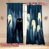 Flat Printing Curtains Without Rod Halloween Night Cat Ghosts Women Is Day Festival Creative Set Of 2 Made Polyester