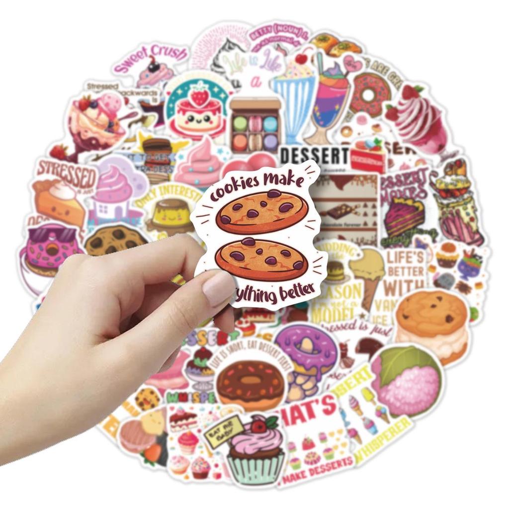Cute Cartoon Dessert-Themed Decorative Stickers: 50 Sheets for Planners, Laptops & DIY Projects
