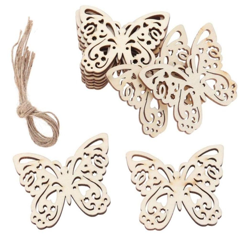 10pcs 90mm*69mm Unfinished Wooden Cutouts Wood Blank Wooden Ornaments  Hanging Ornaments