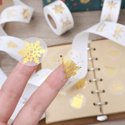 Christmas Hat Stickers Cartoon Laser Gift Packaging Box Decoration Stickers Labels Halloween Envelope Gift Bag Sealing Sticker