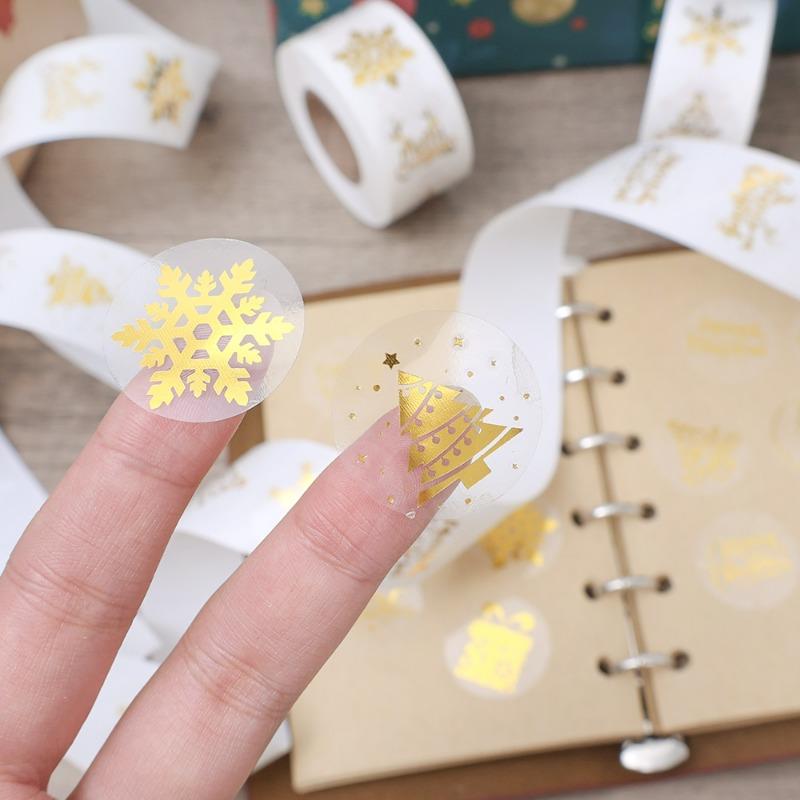 Christmas Hat Stickers Cartoon Laser Gift Packaging Box Decoration Stickers Labels Halloween Envelope Gift Bag Sealing Sticker