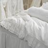 Princess Bedding Set Ruffle Lace Design King Duvet Cover Handmade Cotton Cloth Bed Linen
