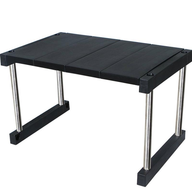 

1 шт. кухонная складная двухслойная полка для хранения ароматизатор полка-органайзер для кухни ванной комнаты чёрный