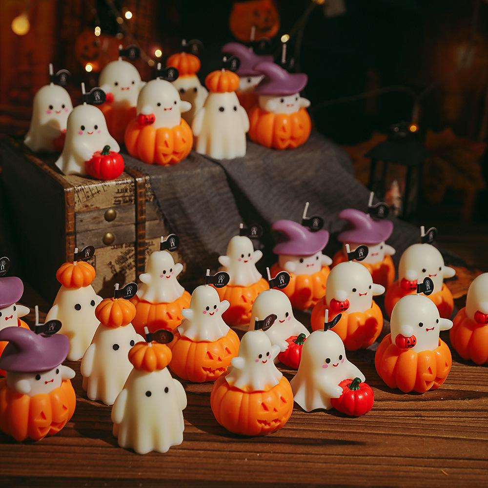 Pumpkin Ghost Halloween Scented Candle - Fragrant Gift for a Fun Atmosphere