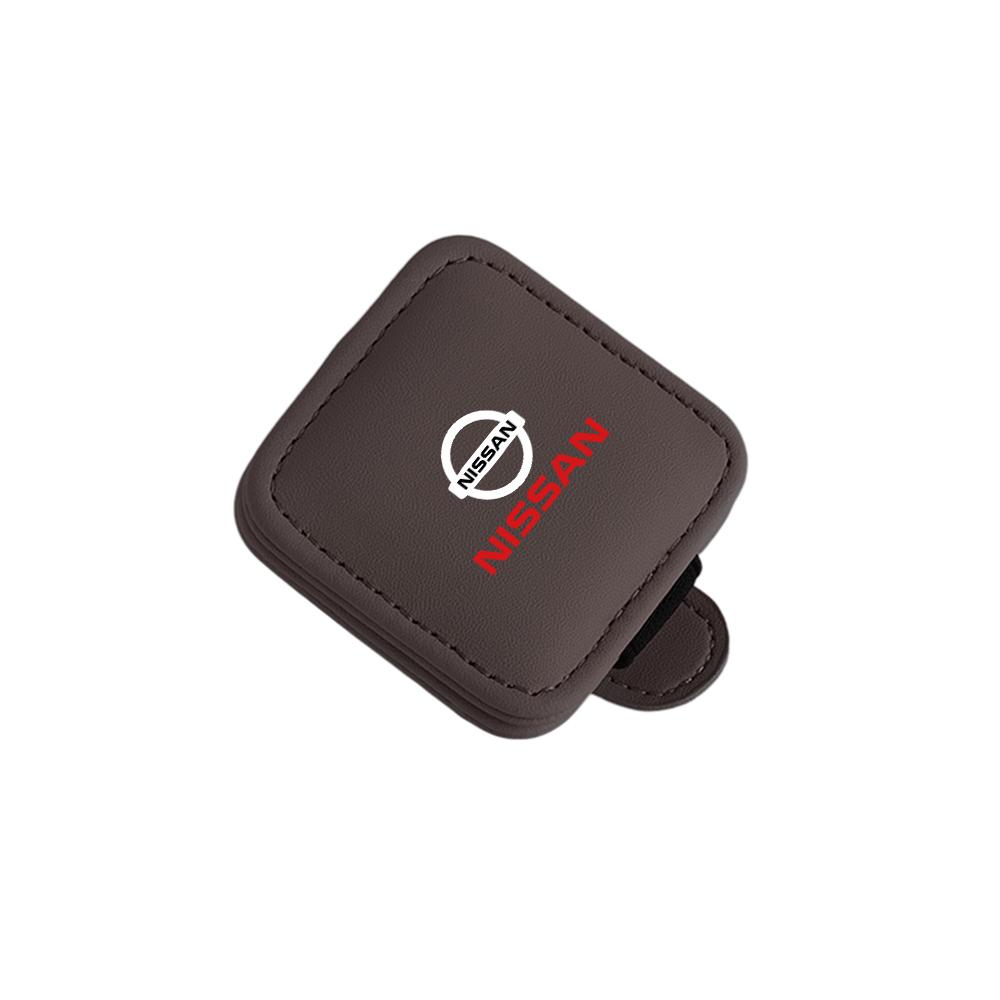 CGCBZC1 Auto Leder Brillenclip Sonnenblende Sonnenbrillen Aufbewahrung Befestigung für Nissan GTR Nismo Qashqai Leaf XTrail Tiida Kicks Versa Juke
