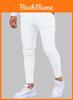 Calças Casuais Masculinas Slim Fit com Mistura de Algodão de Alta Elasticidade para Streetwear Urbano