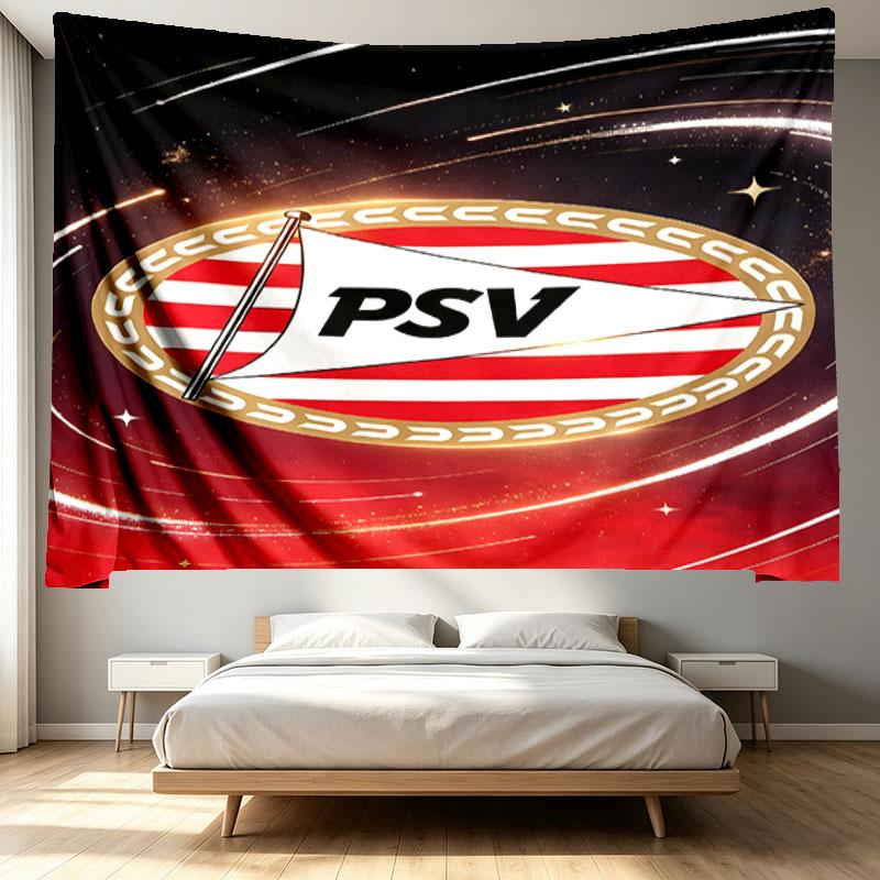 PSV Eindhoven PSV Print Tapestry - Portable Wall Decor Cloth, for Home, Dorm, Travel, Bedroom, Living Room - Ideal Birthday Housewarming Gift