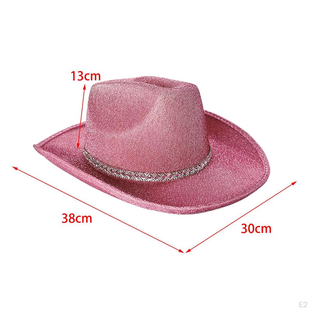 Glitter Cowboy Hat Cowgirl Sun for Nightclub Party Accessory Fancy Dress