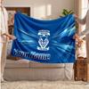 Coperta di Flanella Warrington Wolves, Testo Nome Personalizzato Morbida Coperta da Divano Decorazione per la Casa Regalo