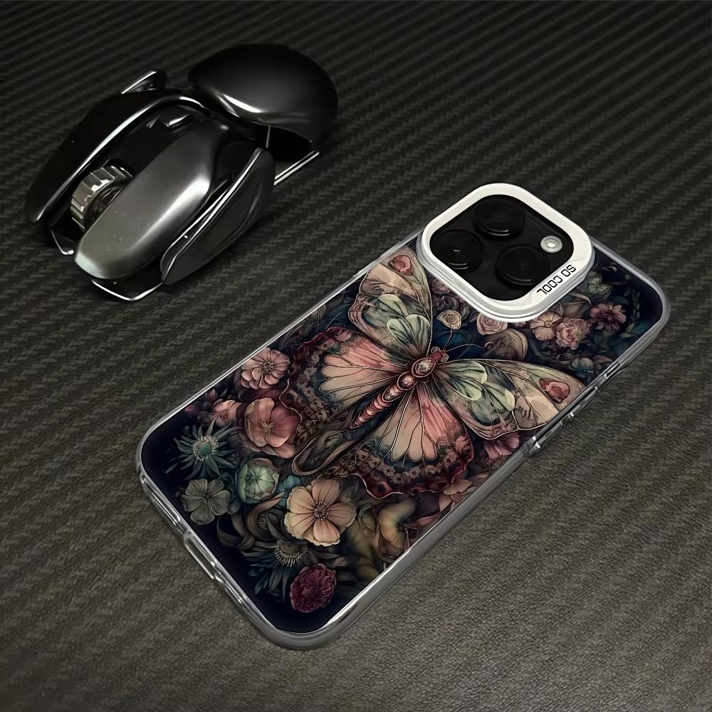Vintage pink lily Pattern Phone Case For iPhone 17 Pro Max 16 15 Pro 14 13 Mini 12 11 XR XS 17Air Plus Hard Matte Cover