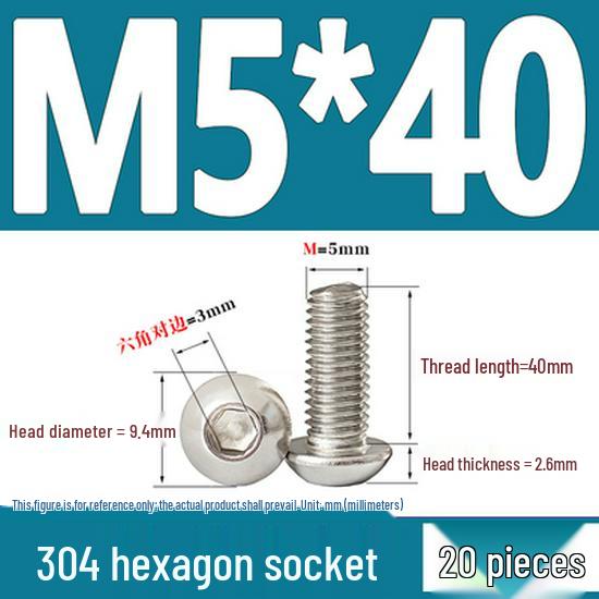 ISO7380 Stainless Steel Hex Drive Dome Head Screws - M2 to M16