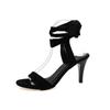 Fashion 2025 Summer Ankle-wrap Women's Open Toe Sandals Round Toe Thin Heels Lace Up Sandals for Outdoor Fashion Party & Dress Shoes