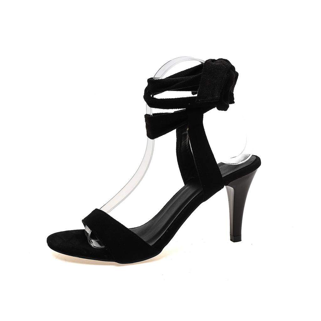 Fashion 2025 Summer Ankle-wrap Women's Open Toe Sandals Round Toe Thin Heels Lace Up Sandals for Outdoor Fashion Party & Dress Shoes