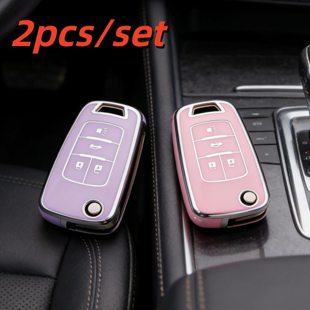 2Pcs Car Key Case Covers For Chevrolet Cruze Aveo Trax Sail Malibu Captiva Opel Vauxhall Astra J Corsa Insignia Mokka 4 Buttons