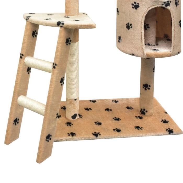 Arbre à chat - vidaXL - 150 cm - Beige - Sisal - Peluche douce