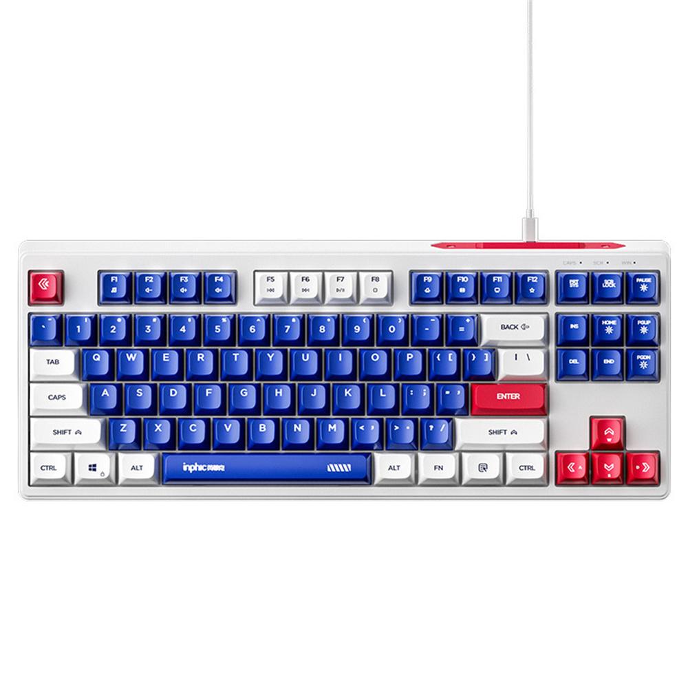 

INPHIC K902 87 Keys Mute Keyboard Gaming Keyboard with Colorful Light for Home Office A